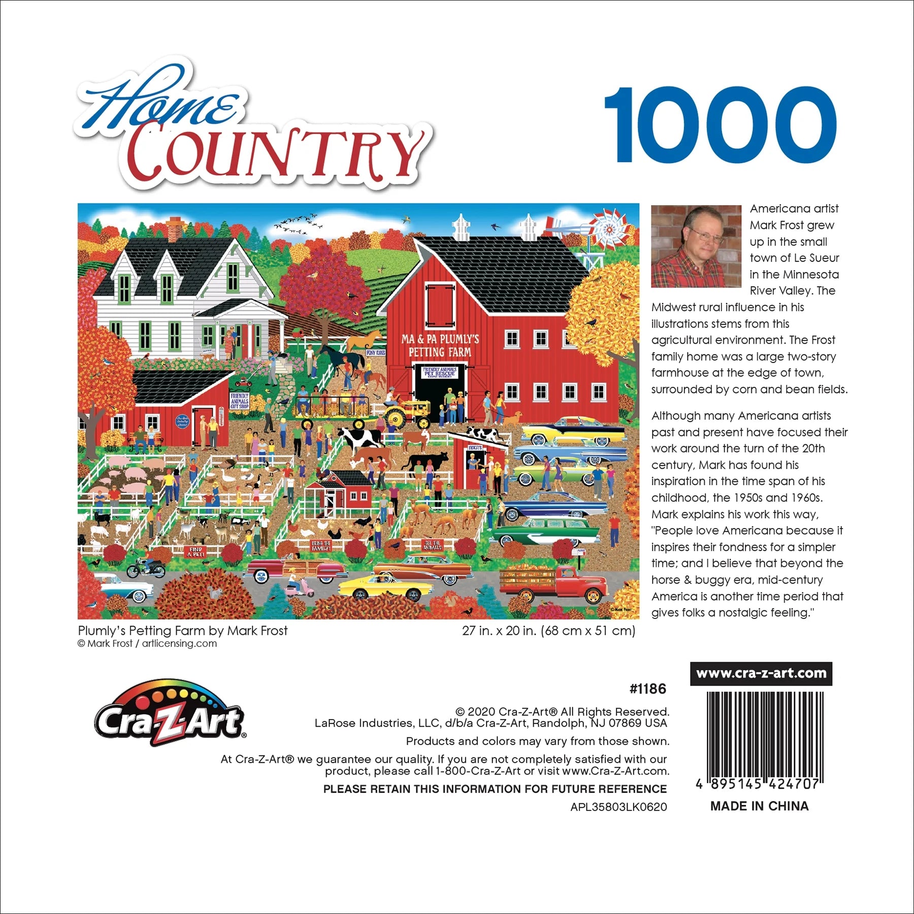 Home Country 1000-Piece Plumly'S Petting Farm Jigsaw Puzzle