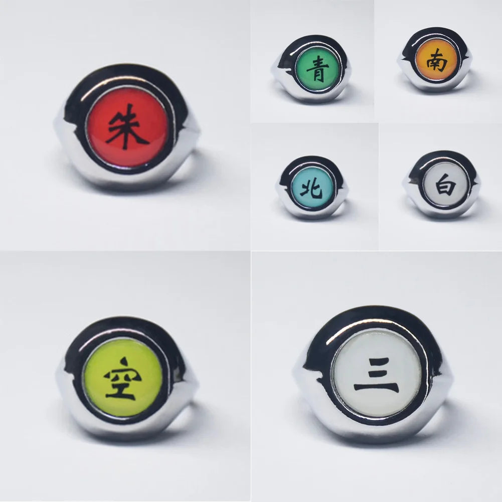 Naruto Alloy Ring Creative Akatsuki Collection Ring Set Naruto Cosplay Prop Unisex Popular Gifts for Anime Fans