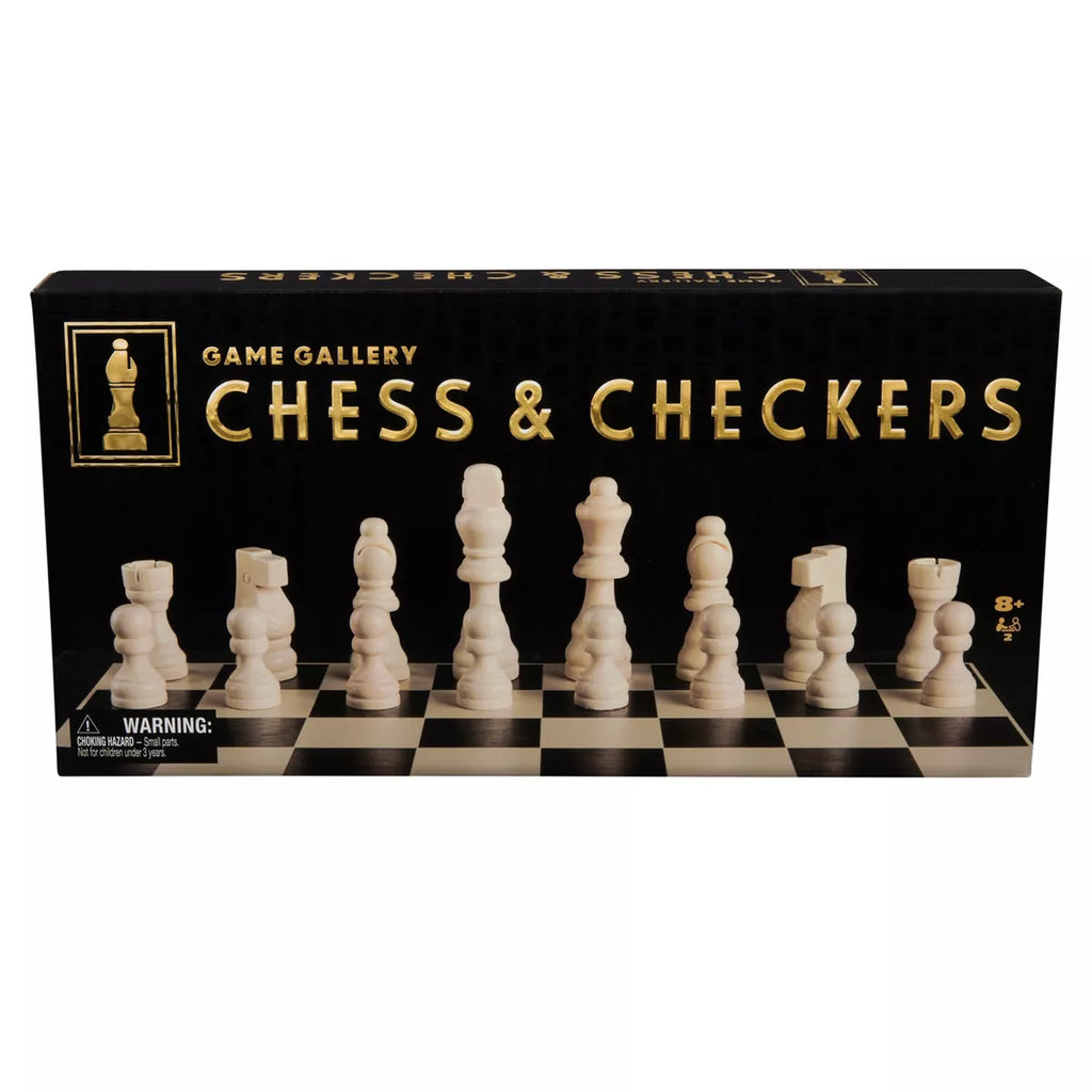 Game Gallery Wood Chess & Checkers Set