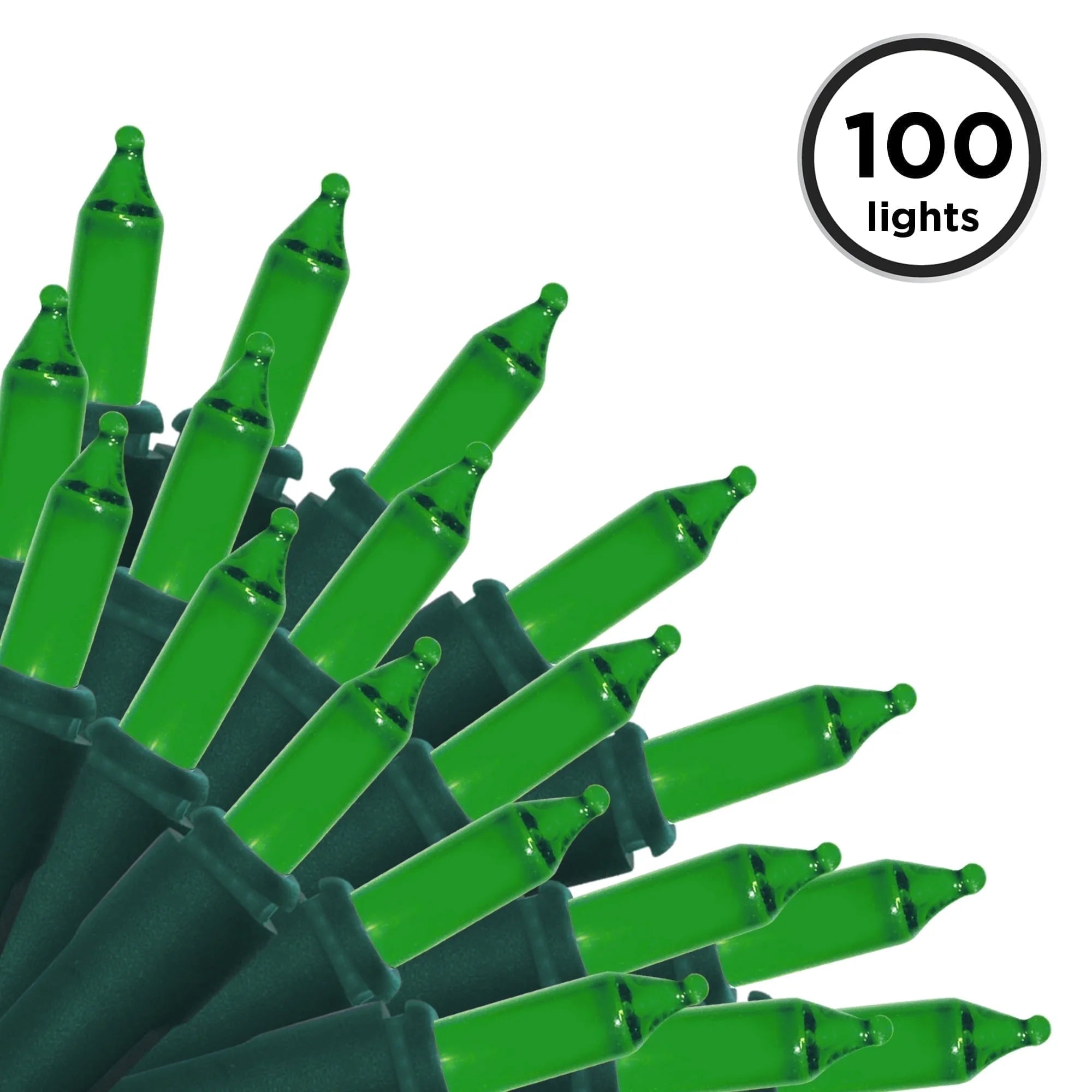 100 Count Mini String Christmas Lights, Clear - 22 Feet Indoor/Outdoor Christmas Tree Lights with Green Wire