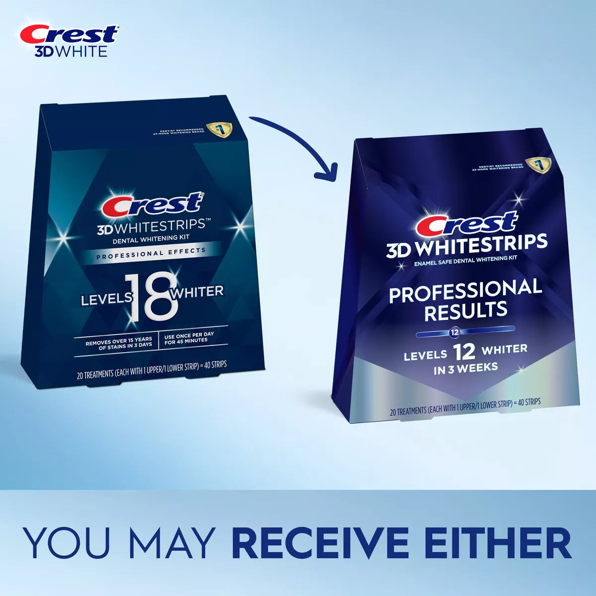 Crest 3D Whitestrips Professional White Teeth Whitening Kit - 20 Treatments