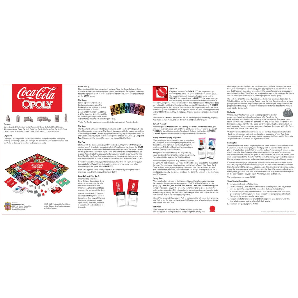 Opoly Family Board Games - Coca-Cola Opoly