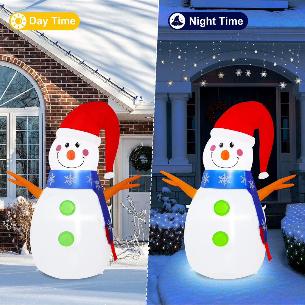 4Ft Tall Christmas Inflatable,Snowman Xmas Inflatable Outdoor Decoration with LED Lights for Yard Garden Lawn