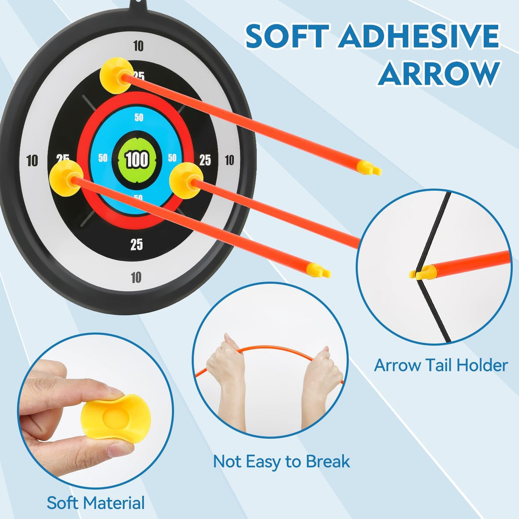 Kids Bow and Arrow Set, LED Light up Archery Toys Set for Kids Ages 4-8 8-12, Wi