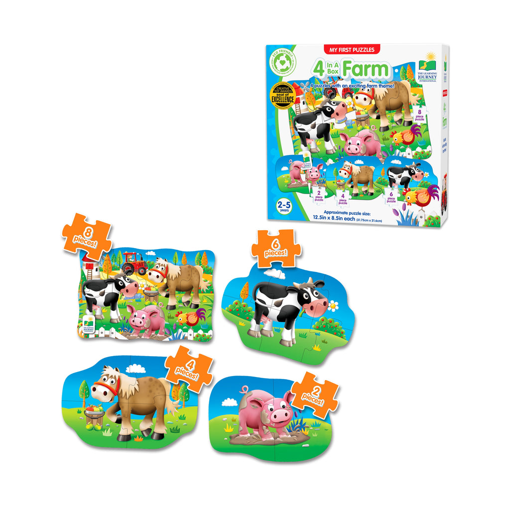 My First Puzzle Set, 4-In-A-Box, Farm