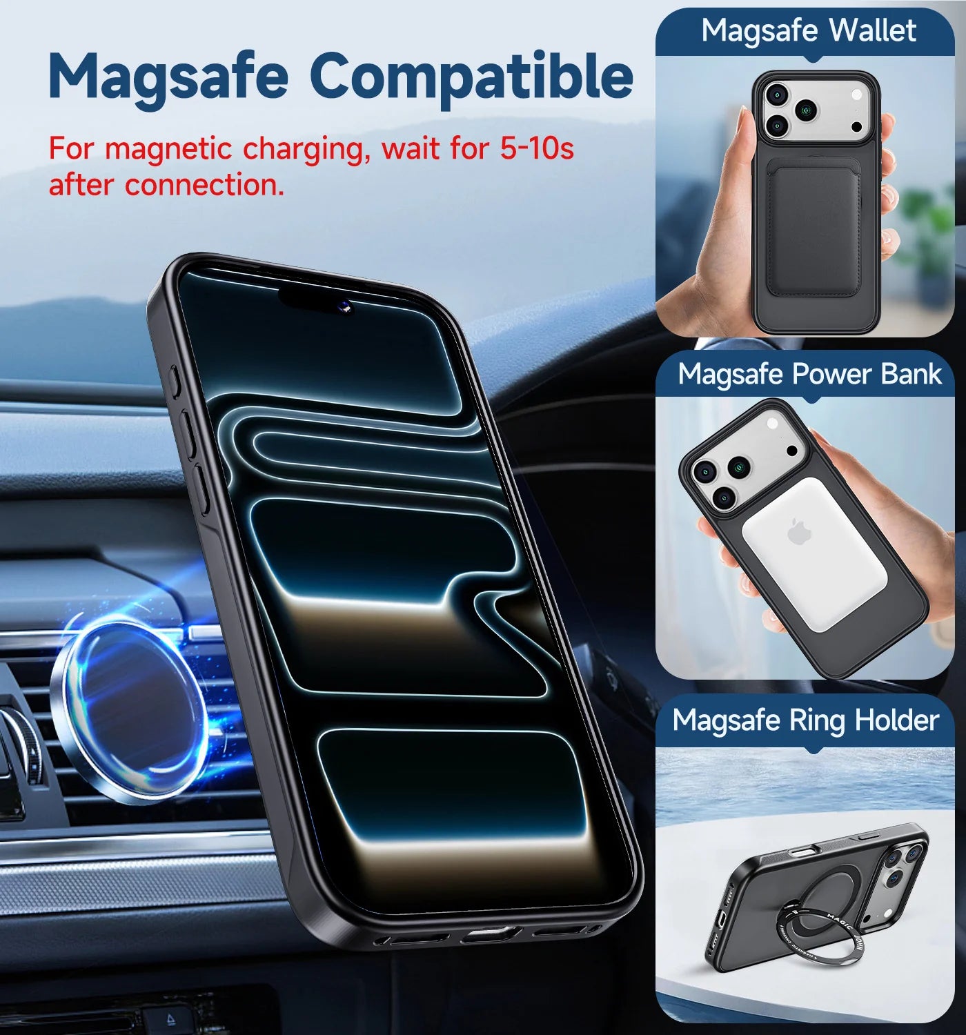 360° Invisible Magnetic Stand Phone Case