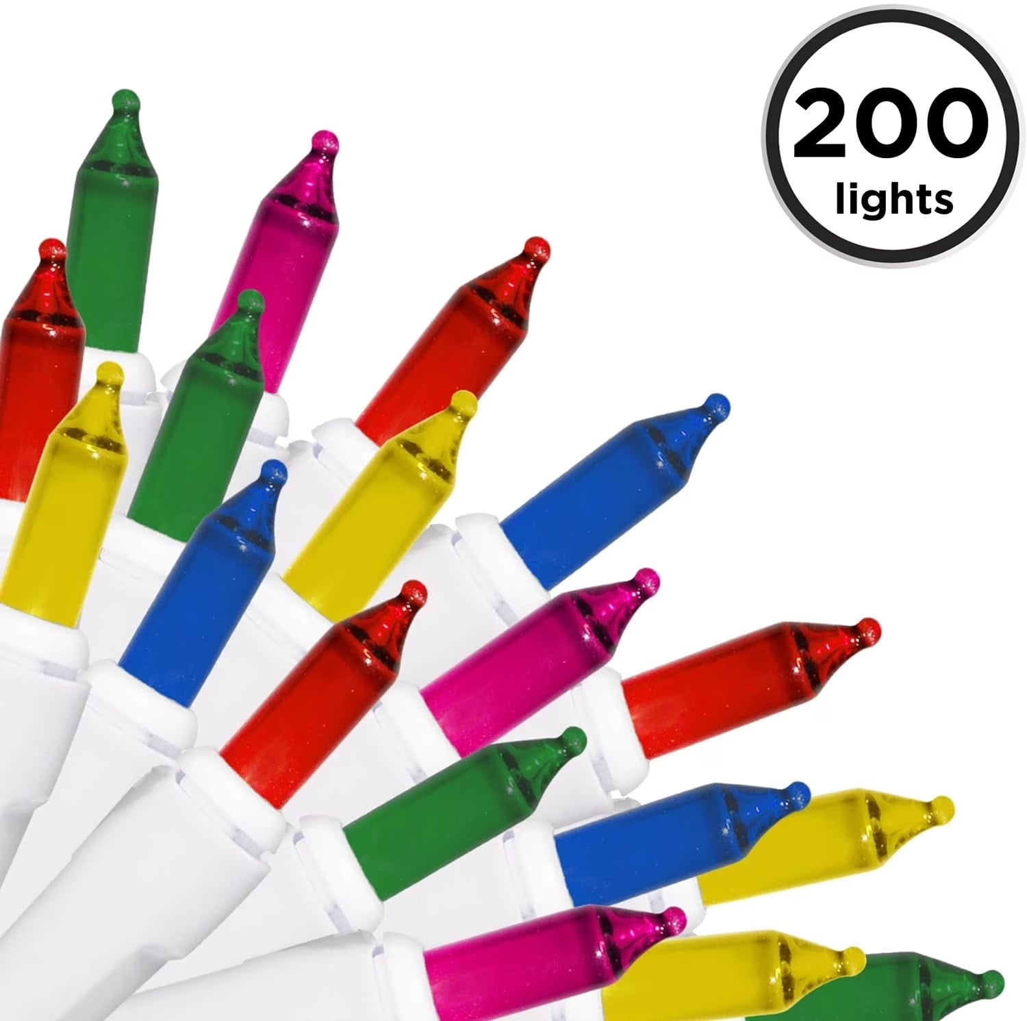 100 Count Mini String Christmas Lights, Clear - 22 Feet Indoor/Outdoor Christmas Tree Lights with Green Wire