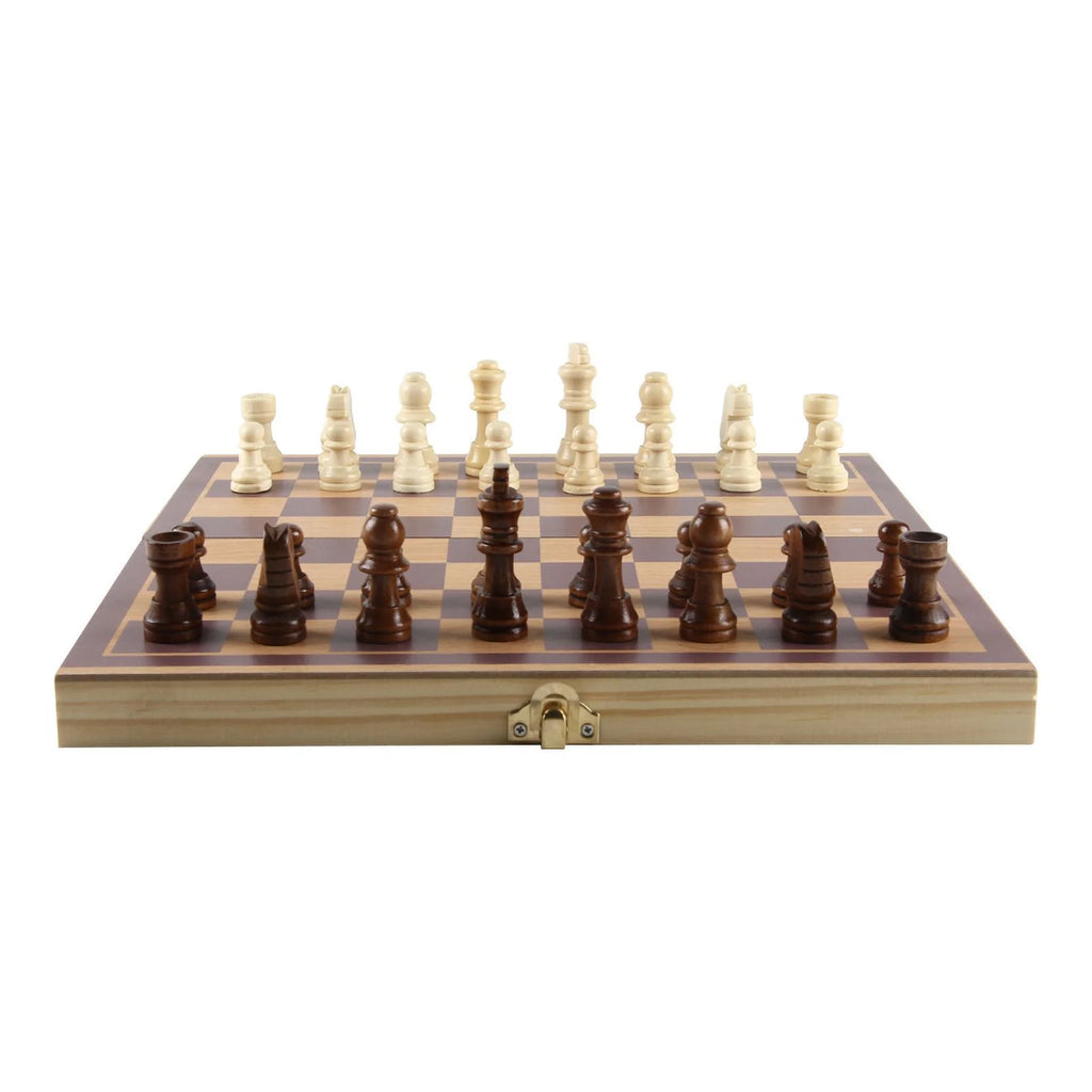 Classic Modern Wooden Chess Pieces Games Foldable Board Set Traditional Games Toy for Men Adult with Queens