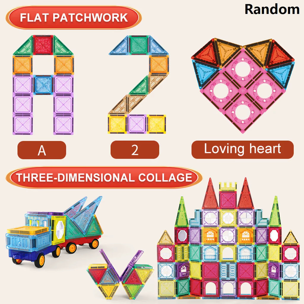 Magnetic Tiles for Kids Ages 3-5 4-8 Magnet Toys for 3 4 5 6 7 8+ Year Old Boys Girls Toddlers Magnetic Building Blocks Preschoo