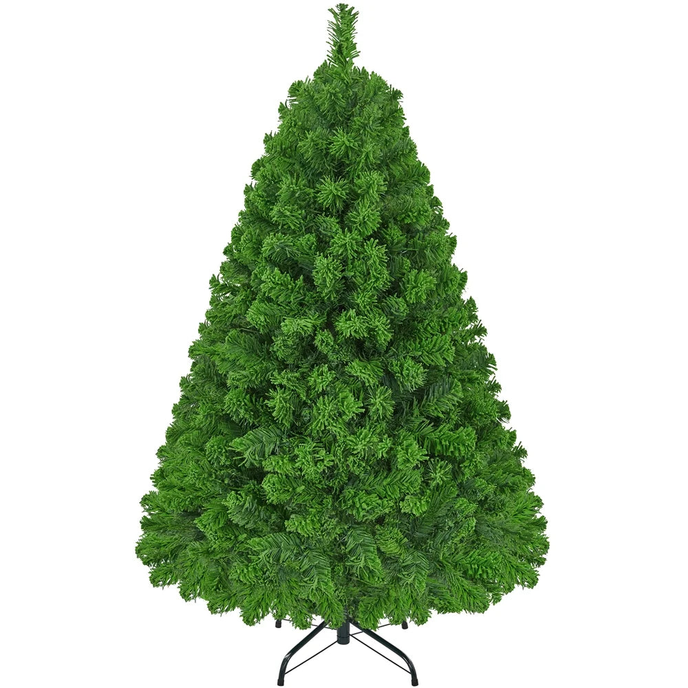 4.5 Ft Pre-Lit Flocked Christmas Tree with Warm Lights, Frosted White