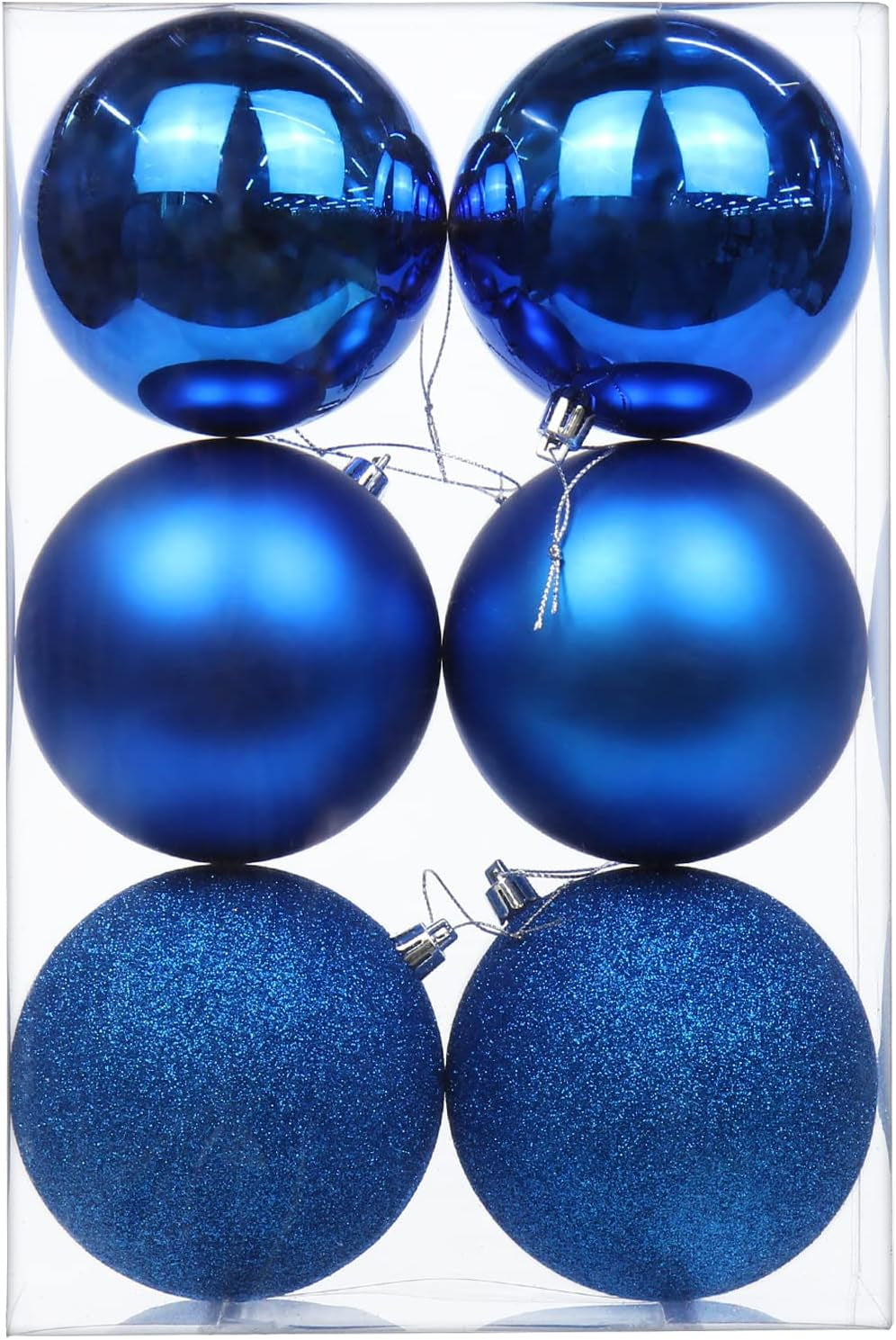 3.94" Large Christmas Balls Shatterproof Red Christmas Ornaments 6 Pcs Big Red Xmas Ornaments for Xmas Tree Holiday Wedding Party Decoration