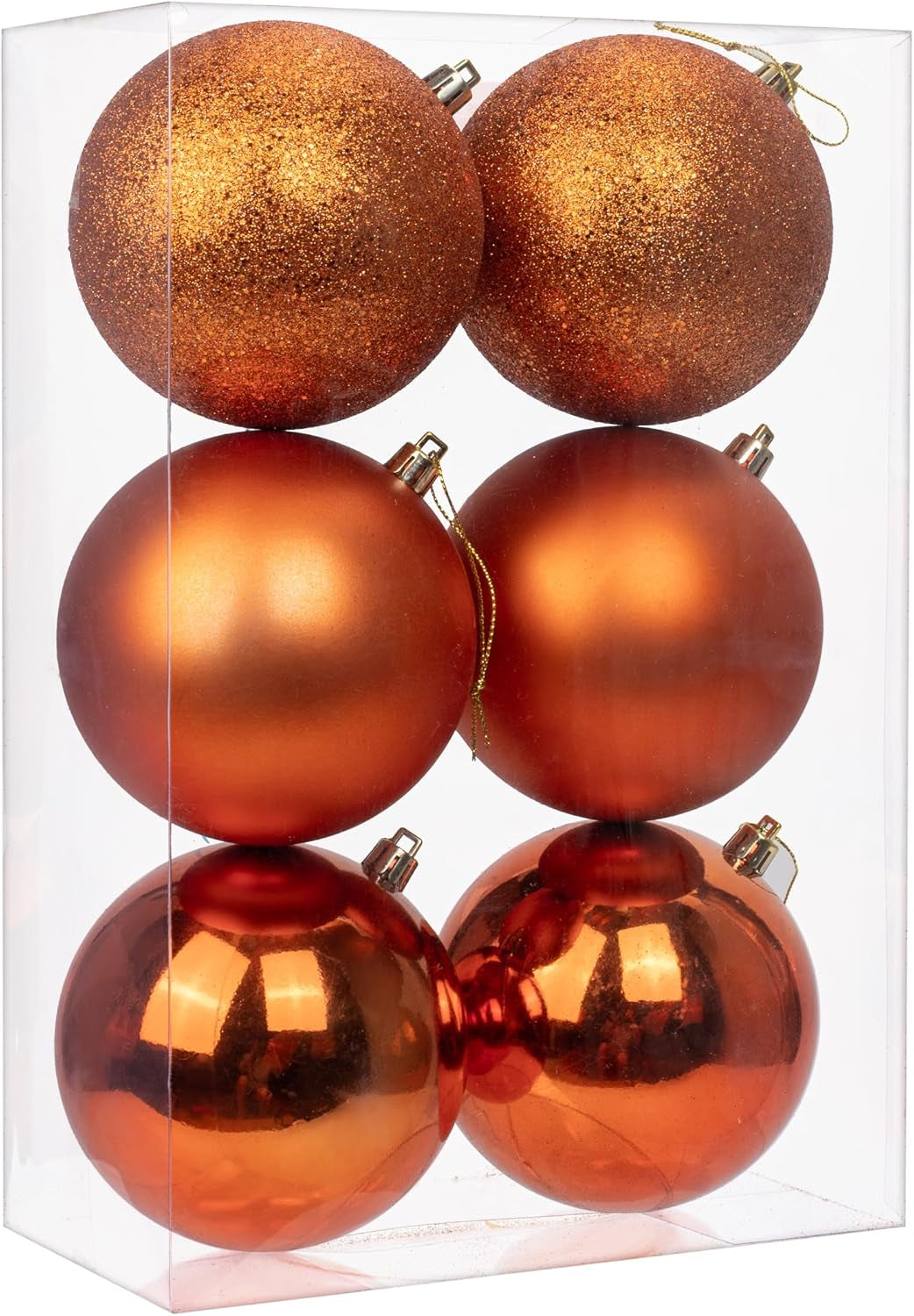 3.94" Large Christmas Balls Shatterproof Red Christmas Ornaments 6 Pcs Big Red Xmas Ornaments for Xmas Tree Holiday Wedding Party Decoration
