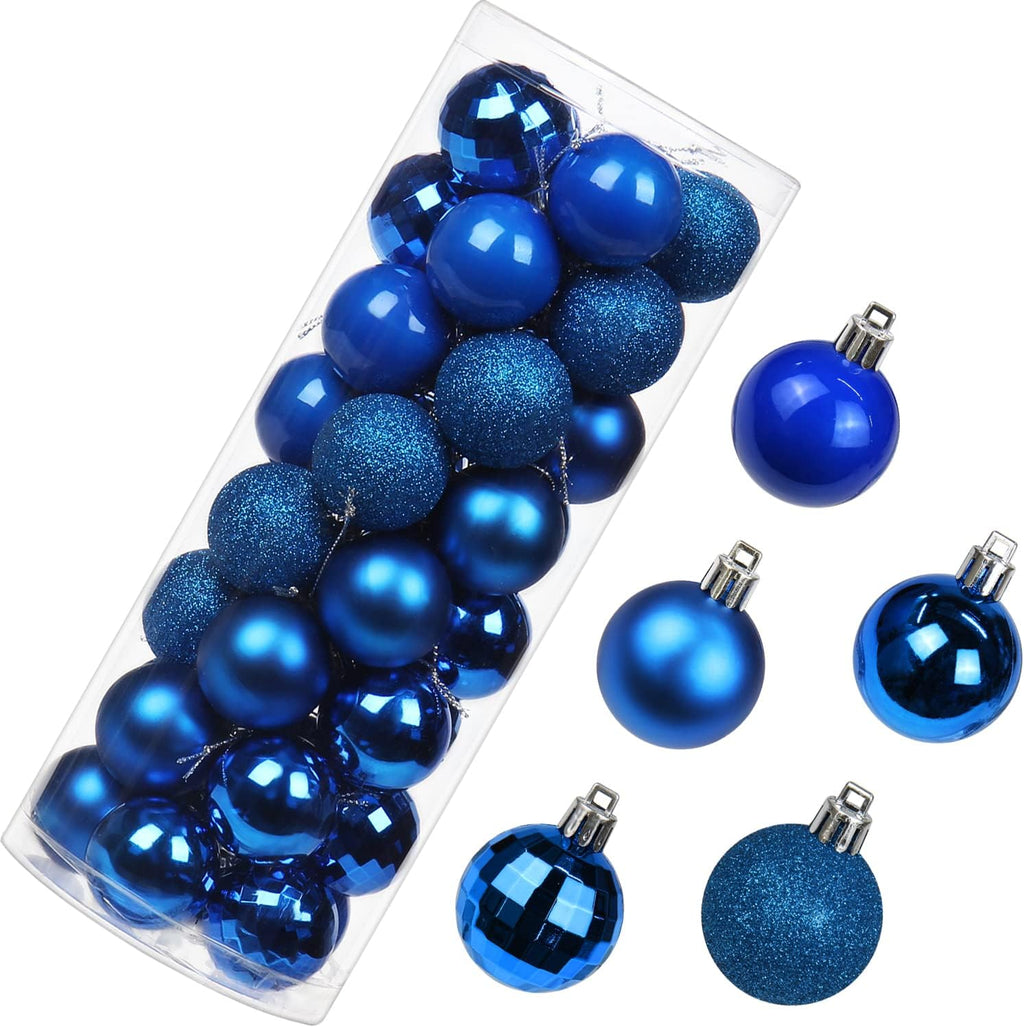 1.57" Christmas Ball Ornaments Shatterproof Navy Blue Christmas Ornaments Set 40 Pcs Blue Ornament for Xmas Tree Halloween Holiday Wedding Party Decoration
