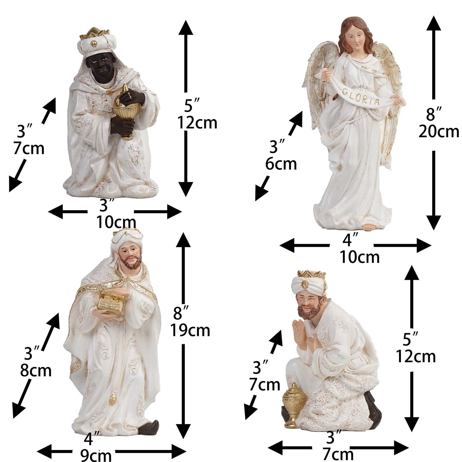 Nativity Set Christmas Indoor 8.25 Inch 11 Pcs Scene Statue Figurines Jesus Manger Crib Gift Catholic Religious Decor
