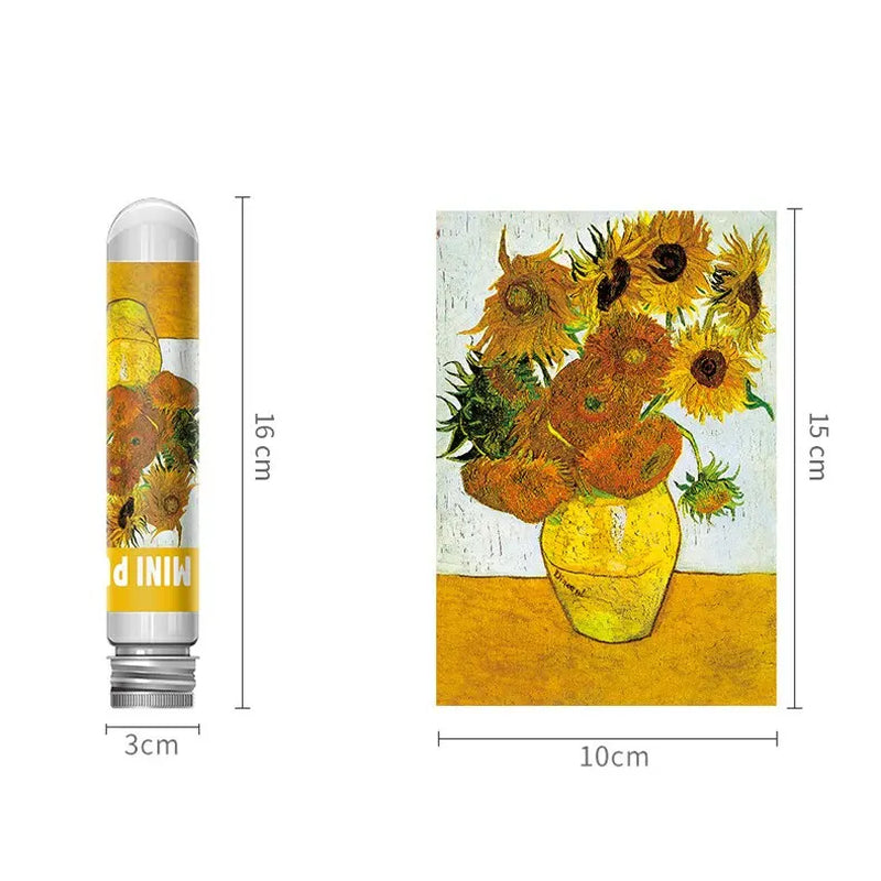 150Pcs Jigsaw Puzzle Test Tube Van Gogh Sunflower Japan the Great Wave off Kanagawa Famous Oil Paintings Puzzle Christmas Gift