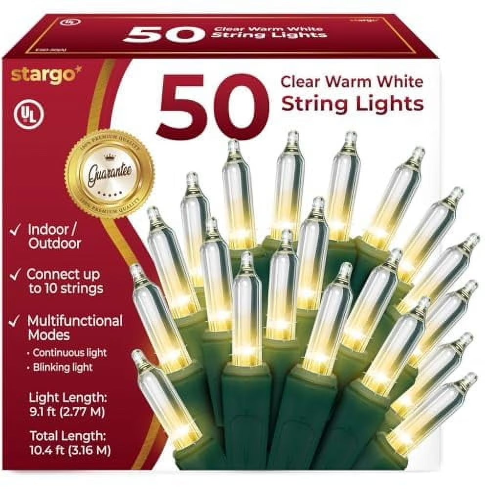 35 Incandescent String Lights White Wire (White Bulbs)