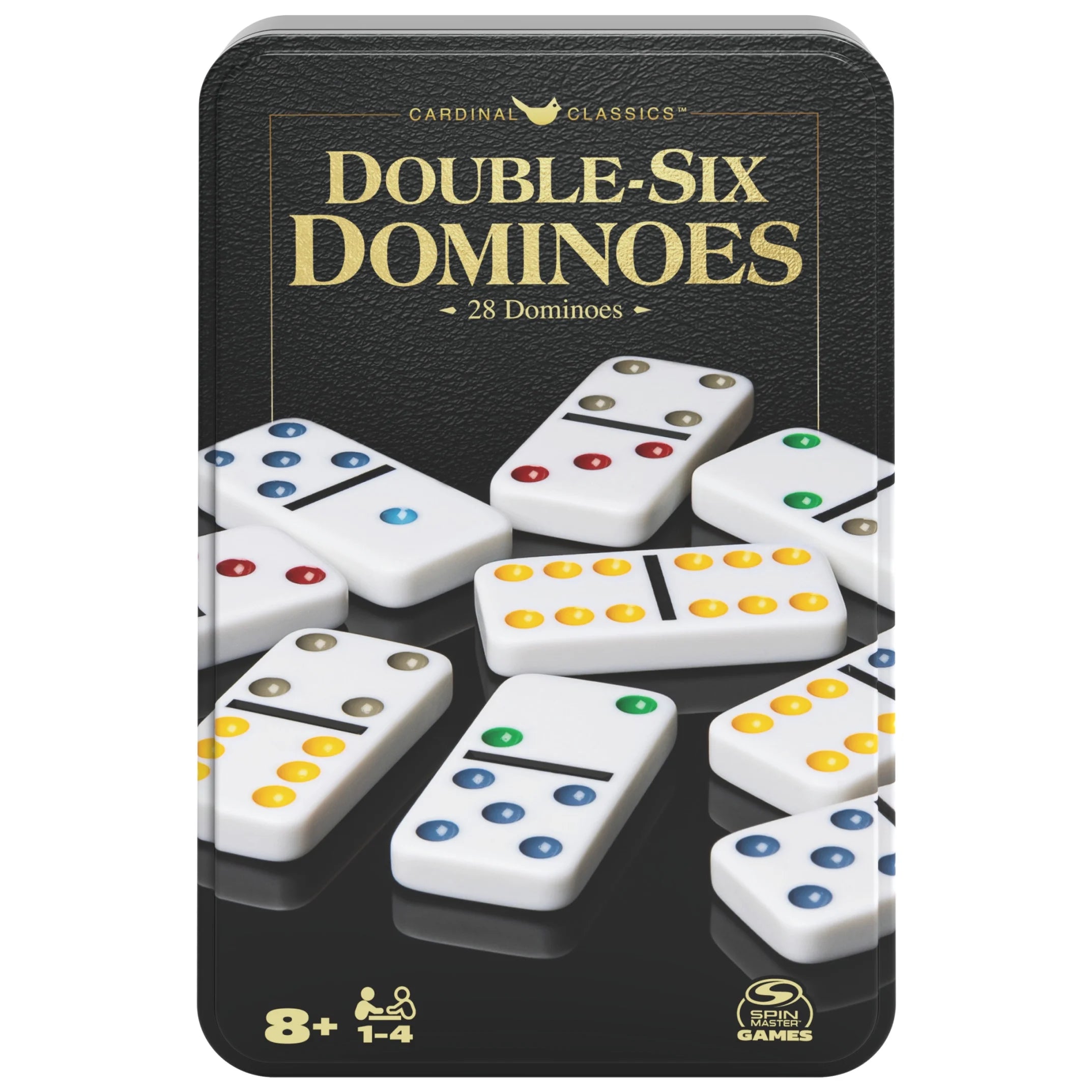 Spin Master Games, Double Six Dominoes Set in Storage Tin, for Ages 8+