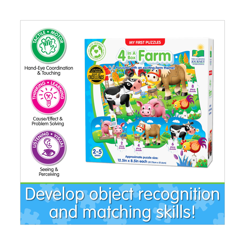 My First Puzzle Set, 4-In-A-Box, Farm
