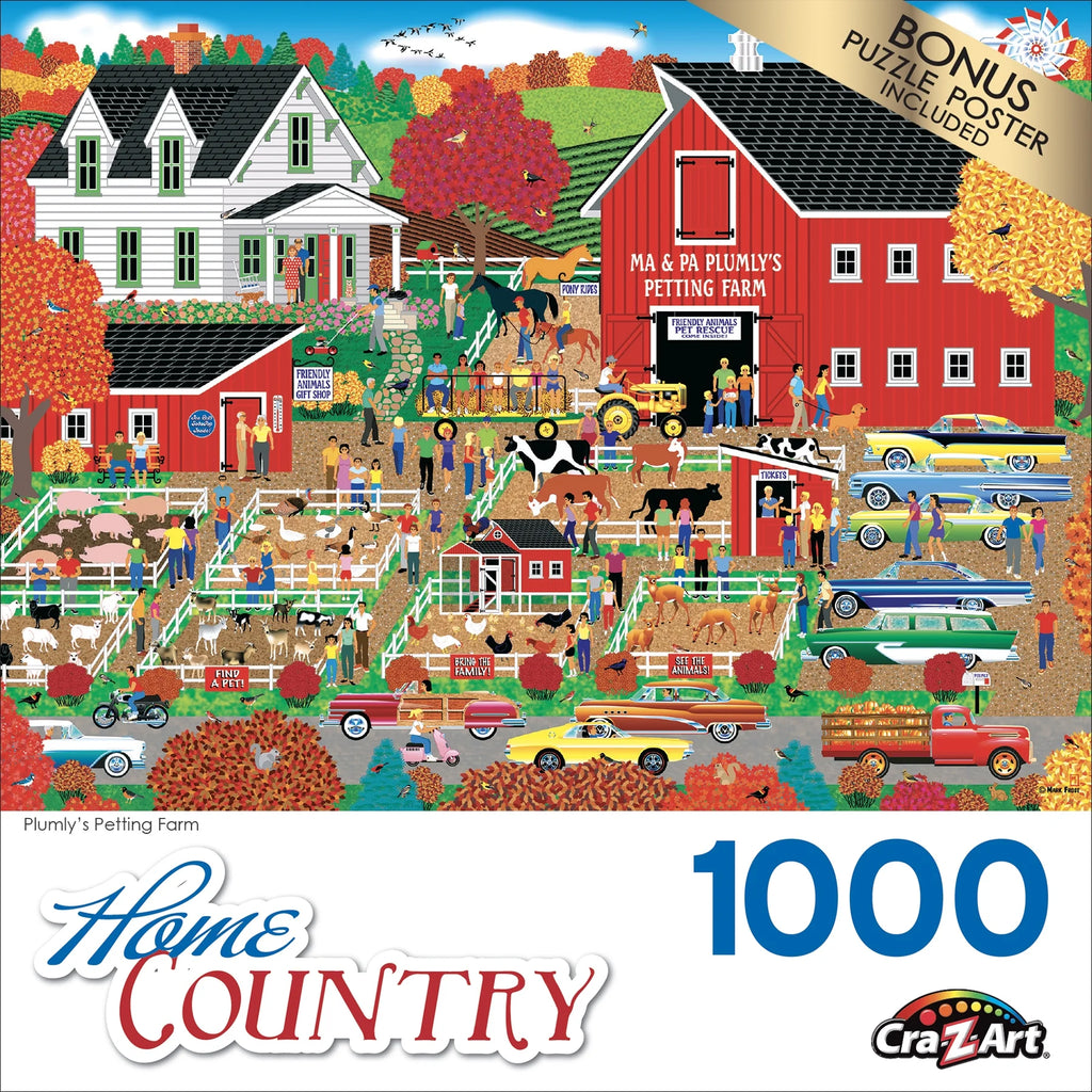 Home Country 1000-Piece Plumly'S Petting Farm Jigsaw Puzzle