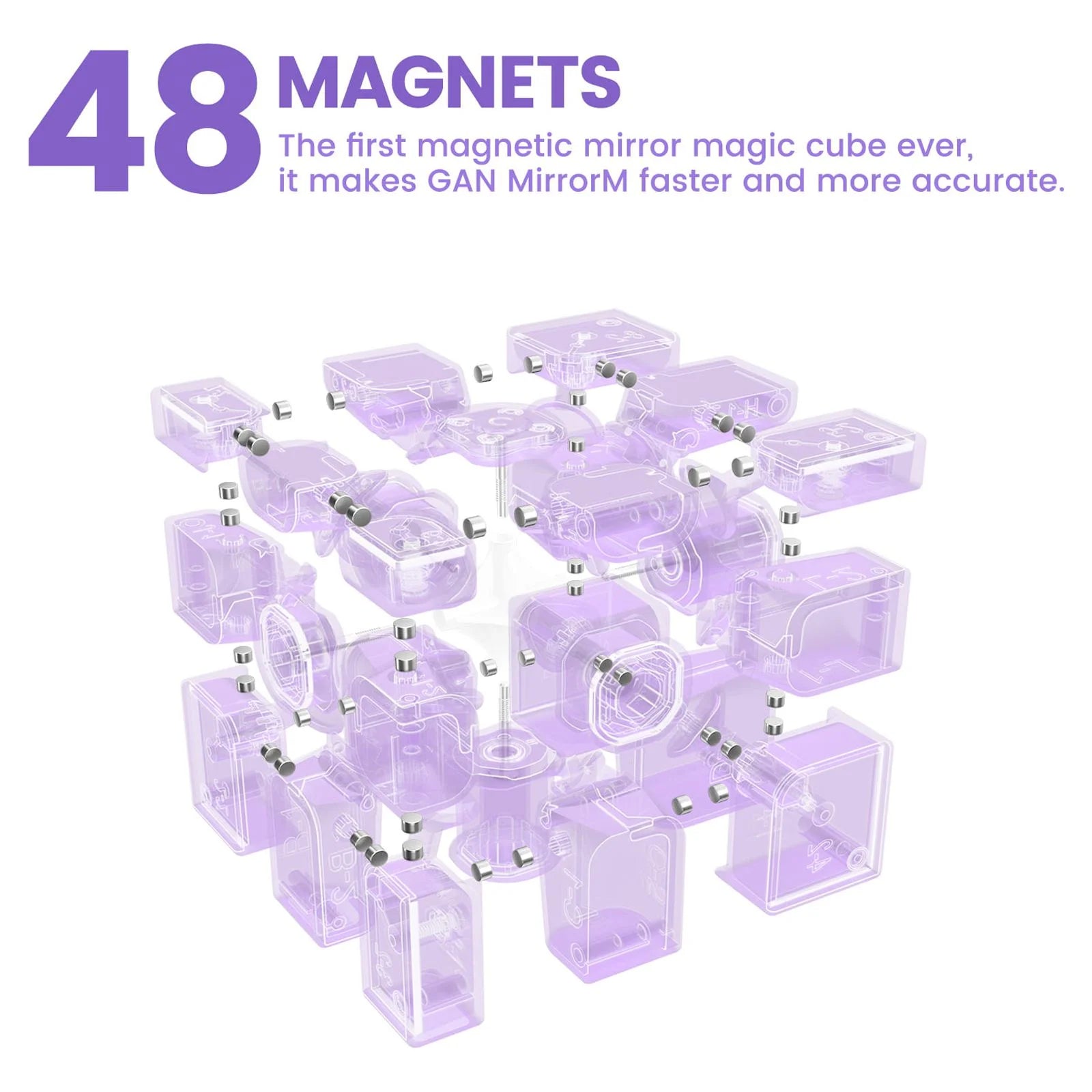 Mirror M, 3X3 Mirror Speed Cube Magnetic Puzzle Toys Magic Cube for Kids Adult Cuber