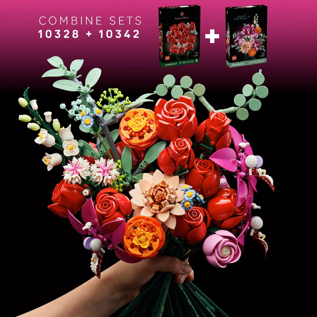 LEGO Icons Bouquet of Roses, Flower Build and Display Set 10328