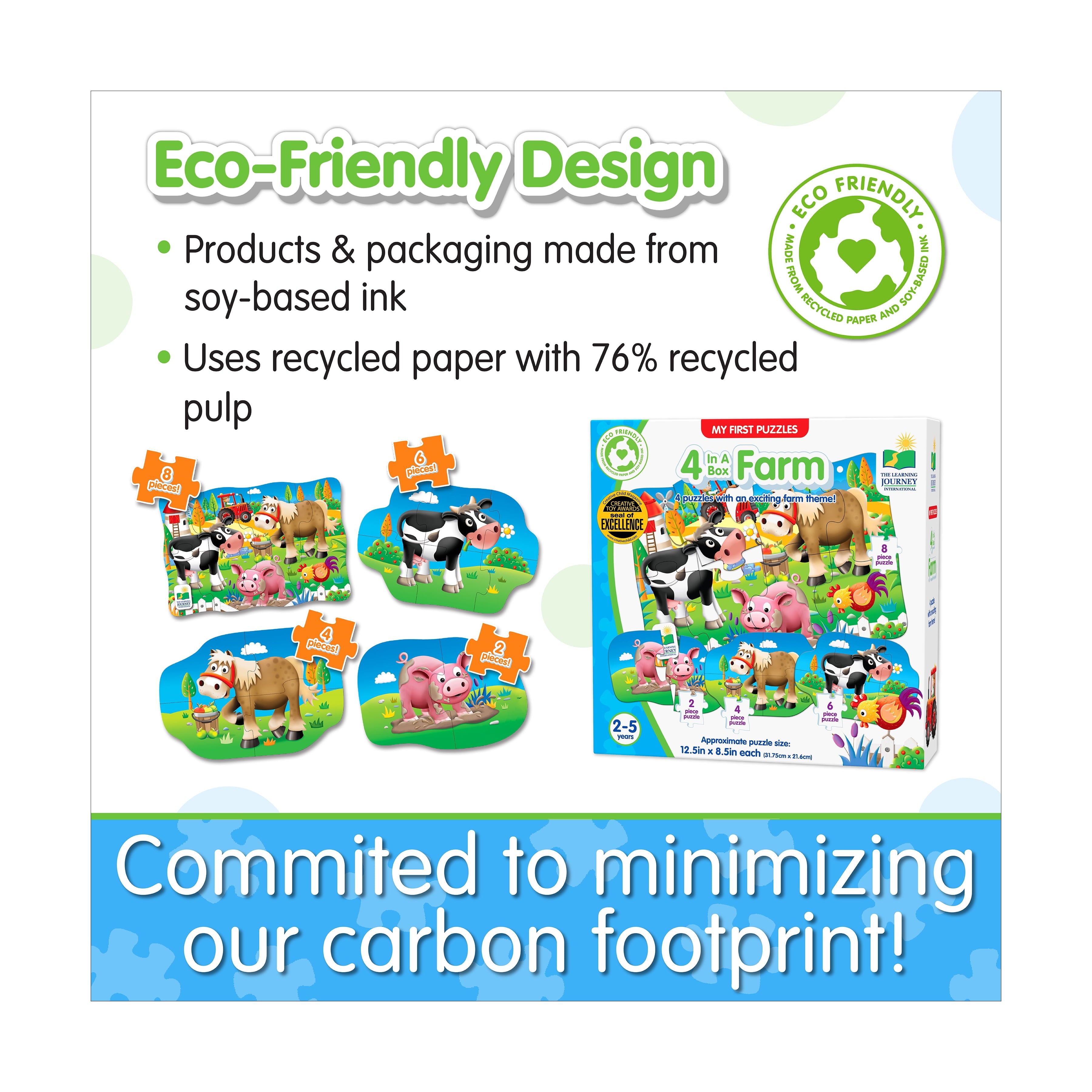 My First Puzzle Set, 4-In-A-Box, Farm