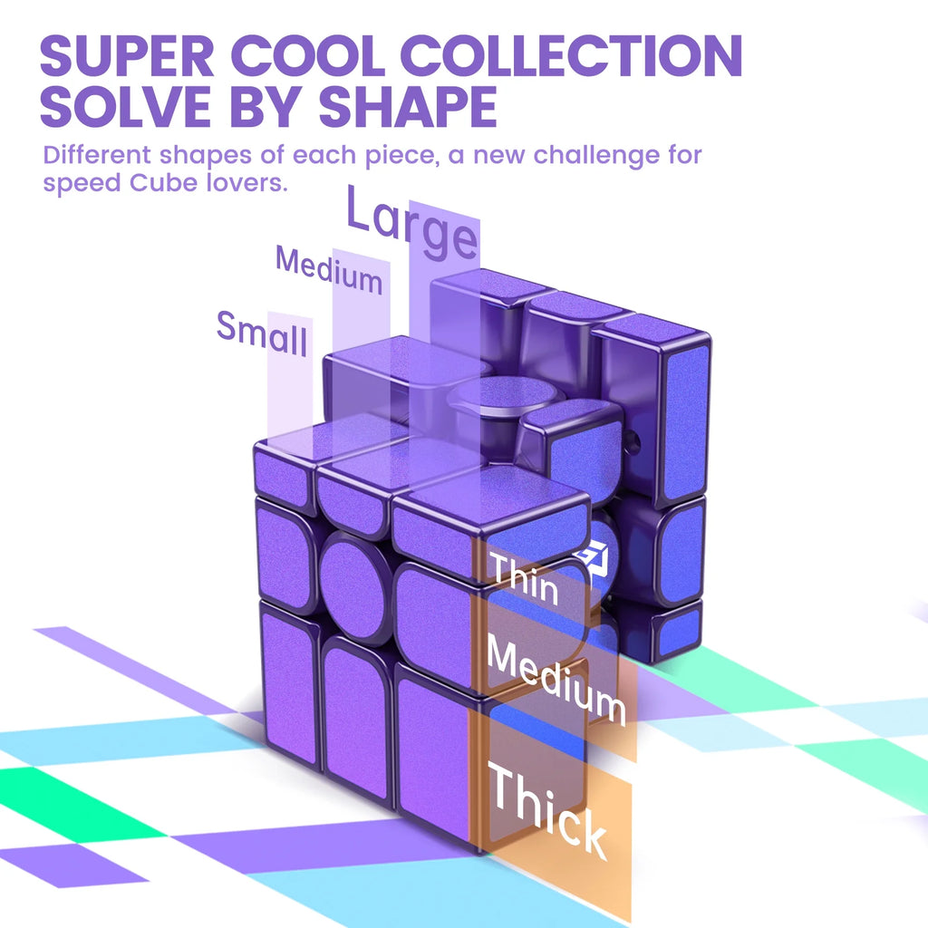 Mirror M, 3X3 Mirror Speed Cube Magnetic Puzzle Toys Magic Cube for Kids Adult Cuber