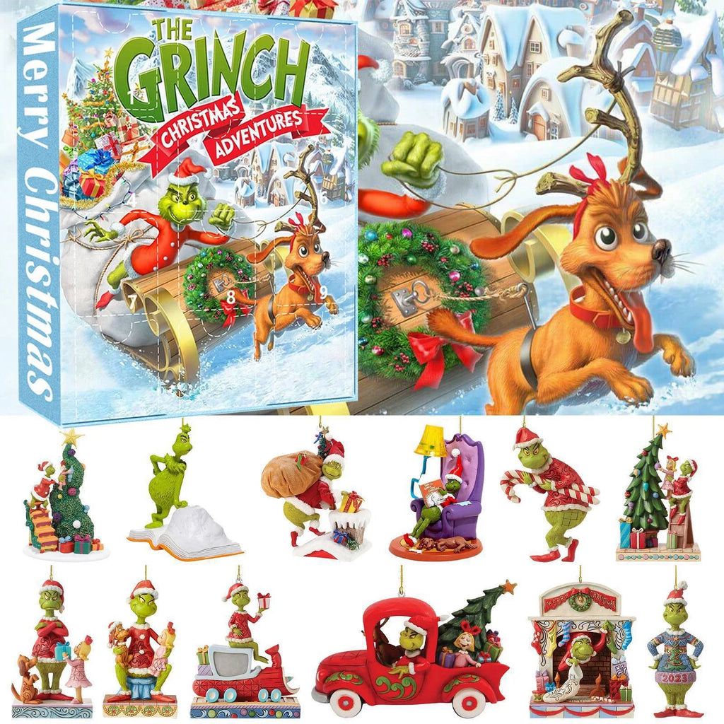 Christmas Advent Calendar Grinch 2024 24 Days Countdown, Grinch Countdown Calendar Collectible Toys Surprise Box Christmas Advent Calendar Surprise Gift Kids Advent Calendar