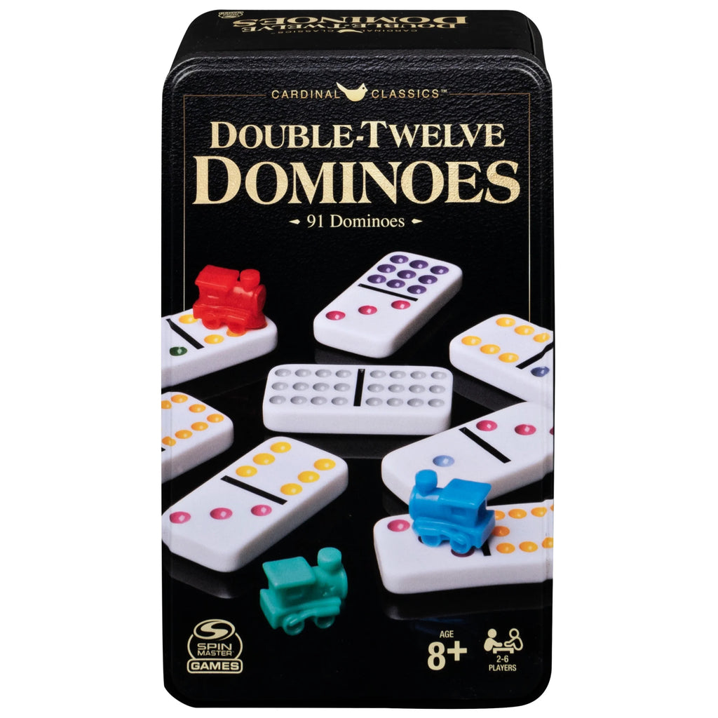 Spin Master Games, Double Twelve Dominoes Set in Storage Tin, for Ages 8+