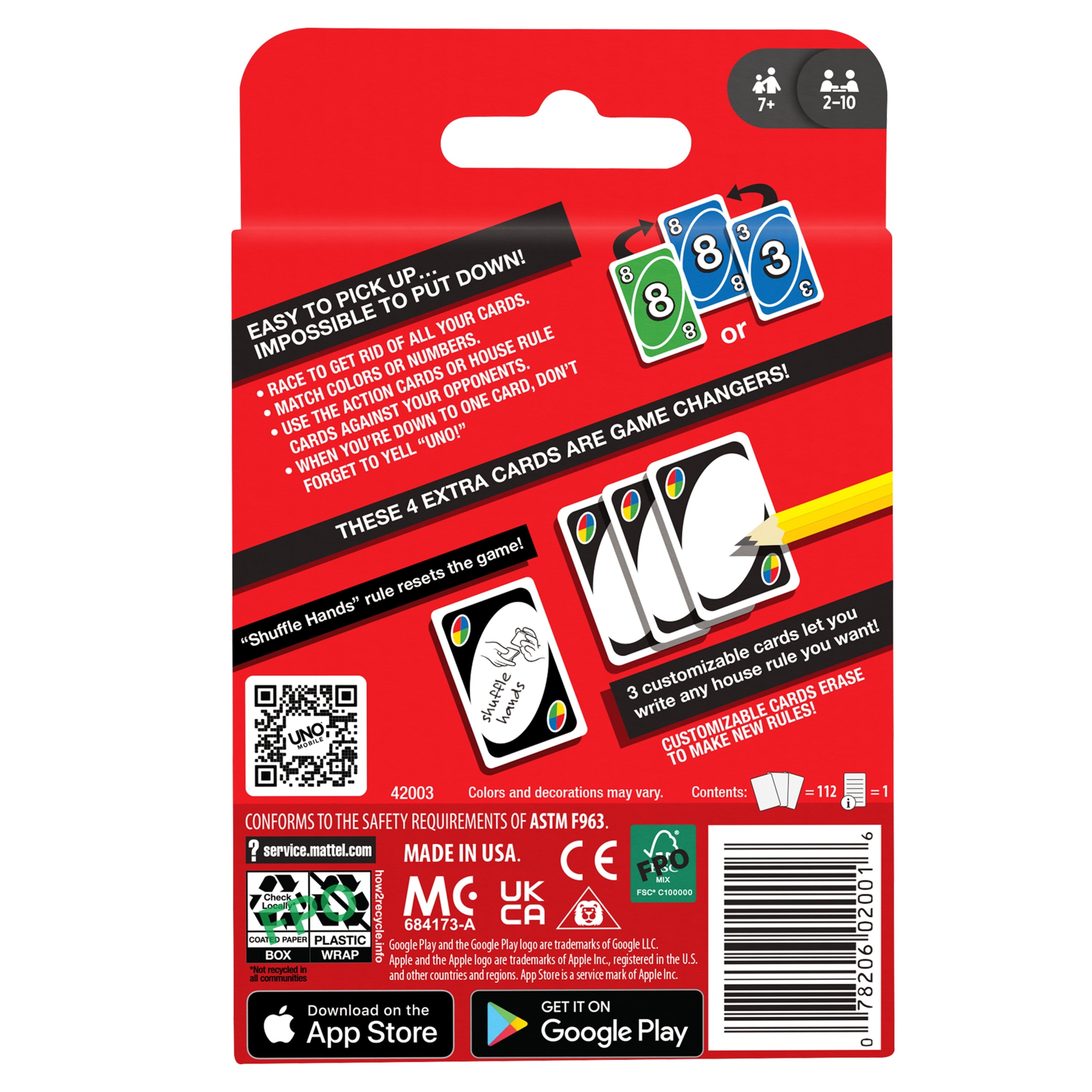 Card Game for Kids, Adults & Family Game Night, Original  Game of Matching Colors & Numbers