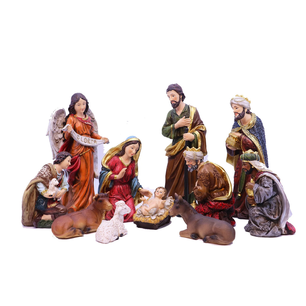 Nativity Set Nativity Scene Holidays Décor Christmas Stable Birthday Gift 11 Piece 8''