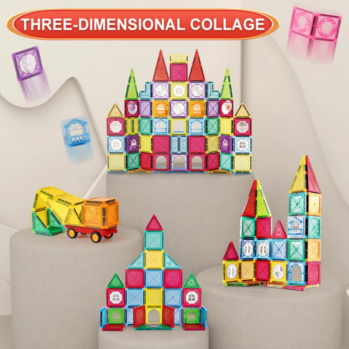 Magnetic Tiles for Kids Ages 3-5 4-8 Magnet Toys for 3 4 5 6 7 8+ Year Old Boys Girls Toddlers Magnetic Building Blocks Preschoo