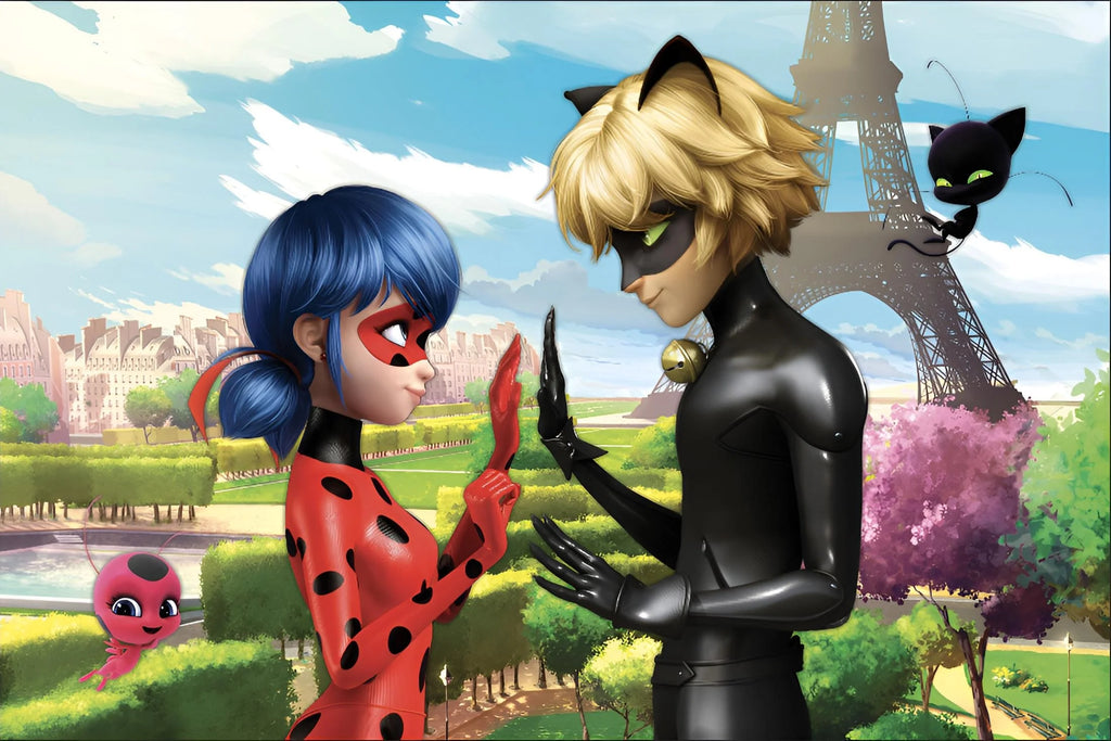 Miraculous Ladybug Kids Floor Puzzle Featuring Lady & Cat Noir. Educational Gifts for Boys and Girls. Colorful Pieces Fit Together Perfectly. Great Birthday Gift for Boys, and Girls