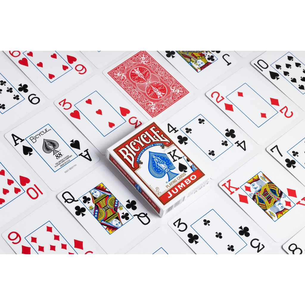 Playing Cards, Jumbo Index, 1 Deck (Red or Blue - Color May Vary)