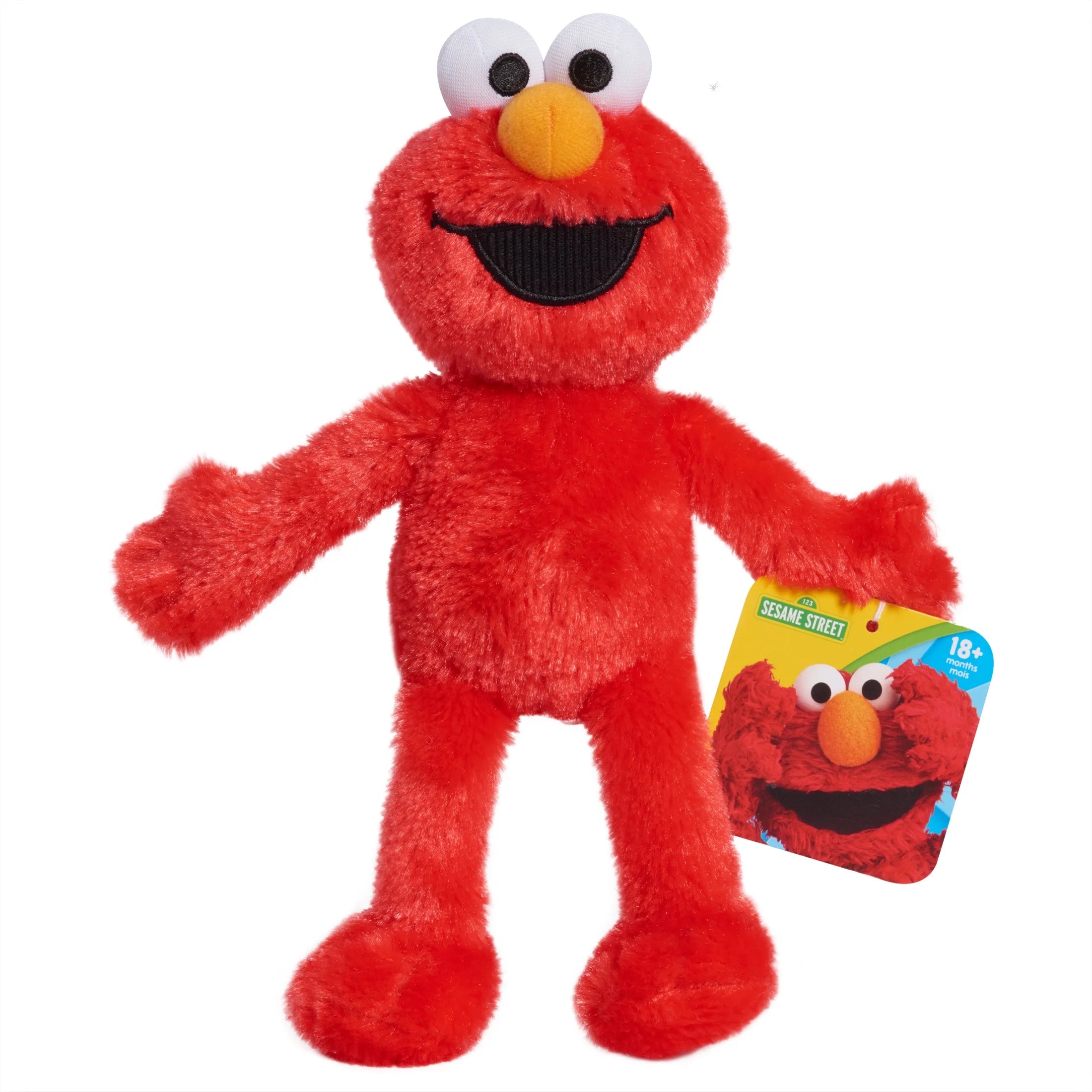 Friends 8-Inch Elmo Sustainable Plush Stuffed Animal, Kids Toys for Ages 18 Month
