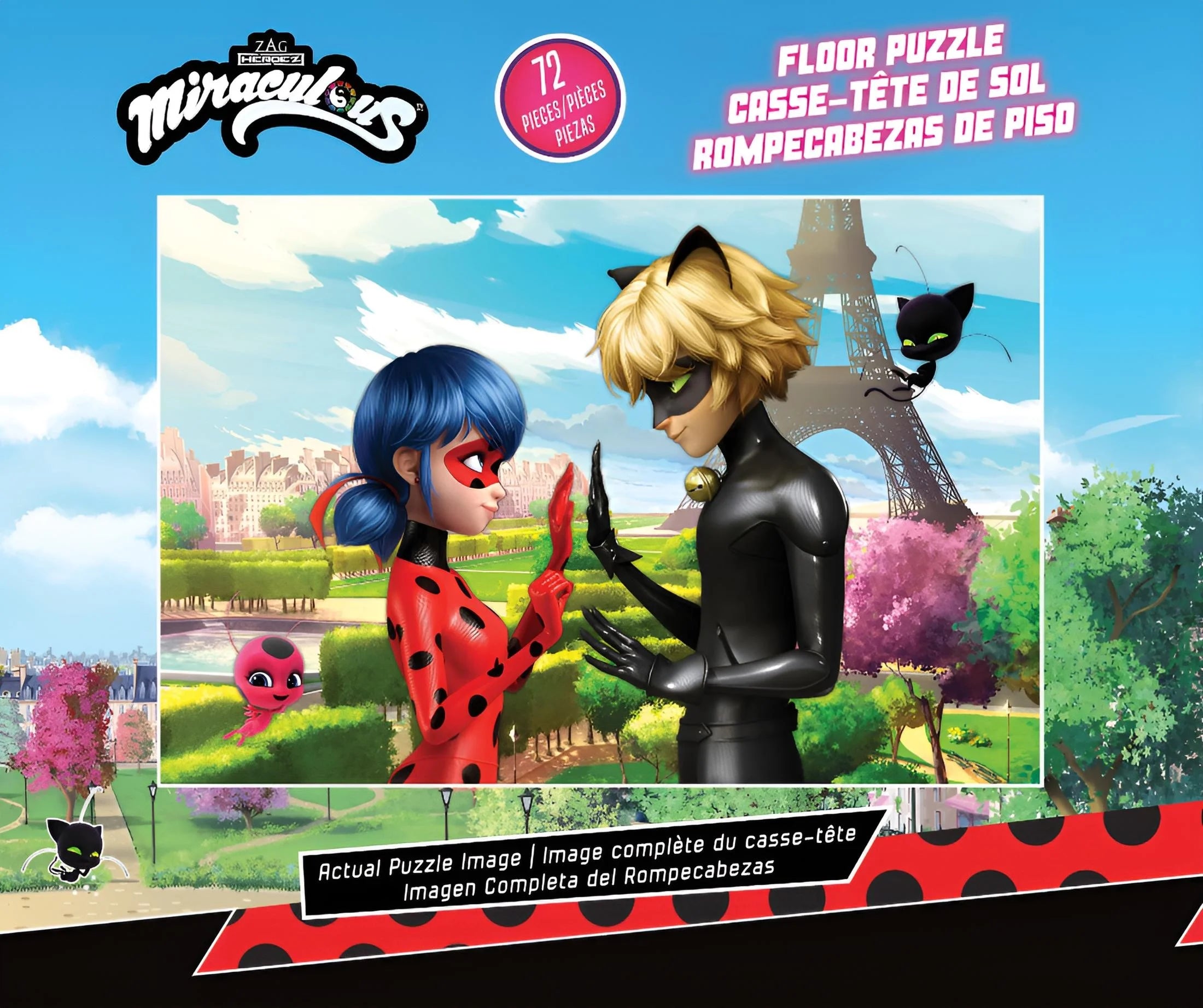 Miraculous Ladybug Kids Floor Puzzle Featuring Lady & Cat Noir. Educational Gifts for Boys and Girls. Colorful Pieces Fit Together Perfectly. Great Birthday Gift for Boys, and Girls