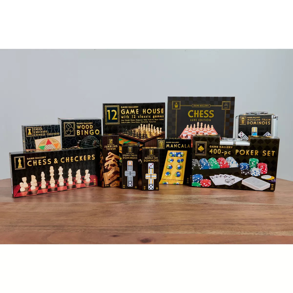 Game Gallery Wood Chess & Checkers Set