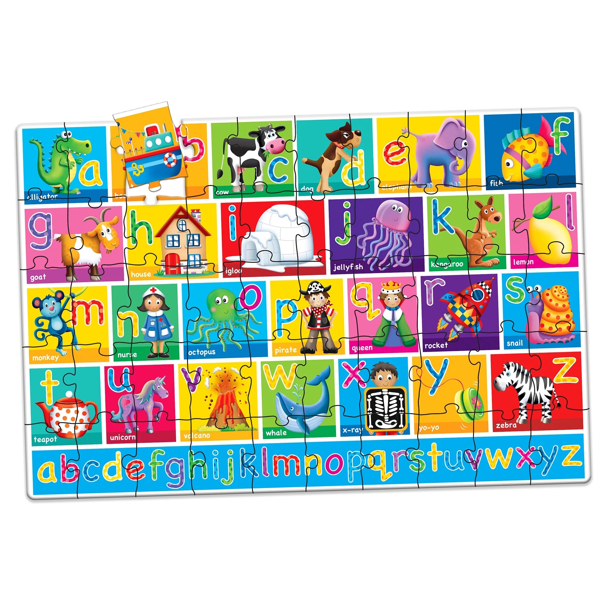 436318 Jumbo Floor Alphabet Jigsaw Puzzle, Cardboard, 50 Pieces