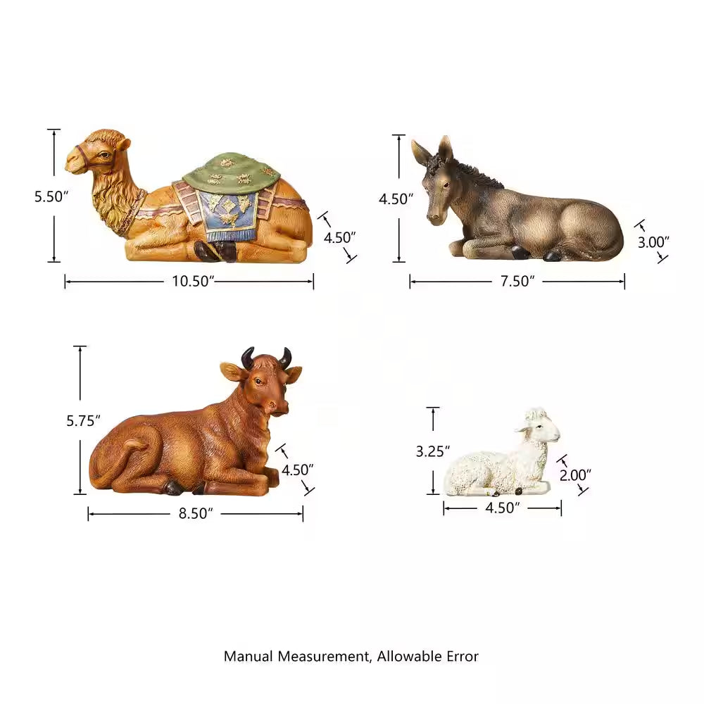 16 In. H Oversized Resin Nativity Figurine Set (12-Pieces)