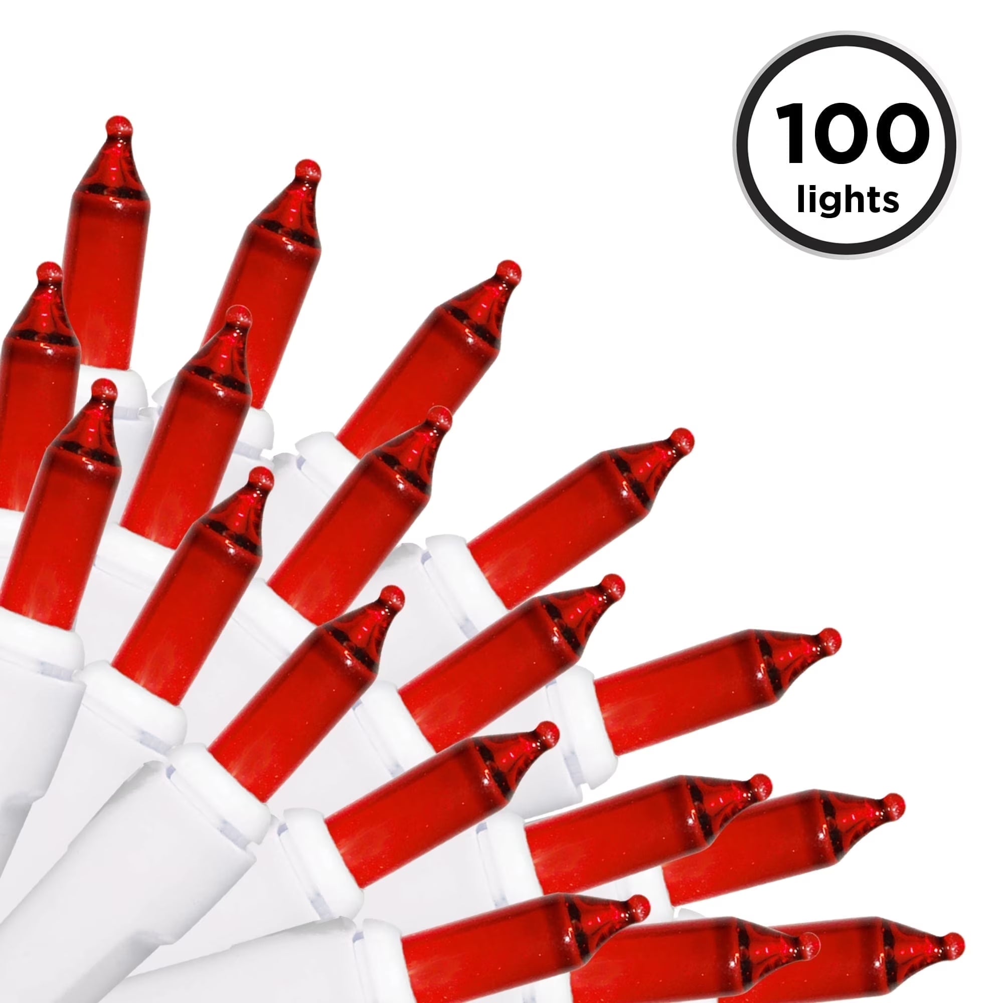 100 Count Mini String Christmas Lights, Clear - 22 Feet Indoor/Outdoor Christmas Tree Lights with Green Wire